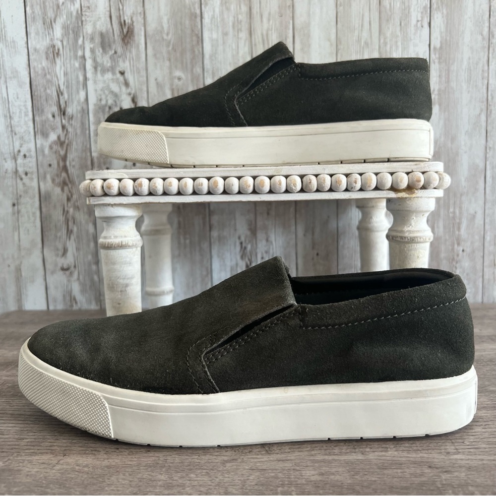 Vince Women’s Slip-On Sneakers Olive Suede Size 7